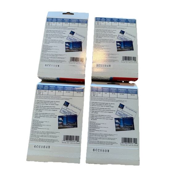 Canon MATTE Photo Paper 4X4 120 Sheets Per Pack New Lot of 4 NOS - Picture 2 of 4